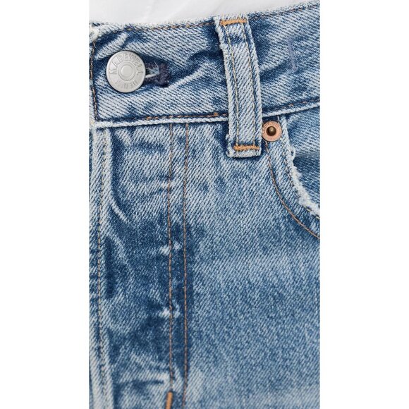 Women's Longline Straight Jeans Cotton Light Wash 27 Waist 5-Pocket - Picture 6 of 6